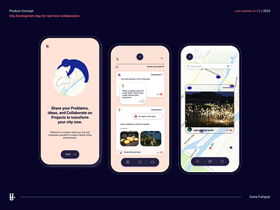 Mobile App Concept for Urban Community App branding color graphic design illustration ui user interface ux uxui vector