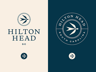 Hilton Head — concept badge bird brand identity branding geometric graphic design hilton head hospitality hotel icon identity mark logo nautical resort sea seal symbol