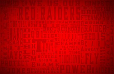 Background typography wallpaper for Texas Tech Football, Lubbock branding college football design graphic design illustration lubbock sports design texas tech vector visual design