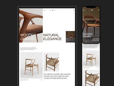 WOODEN CHAIRS | e-commerce design ui uiux website design