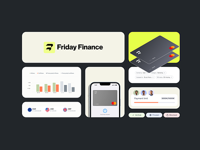 Friday Finance account business cards cashflow finance finance software modern finance ui design user interface ux design