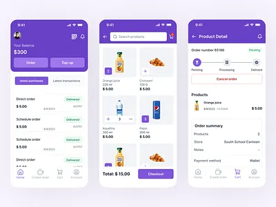 Automating sales processes App app app design banking canteen design fintech minimal mobile app product design sale school students ui uiux user experience ux