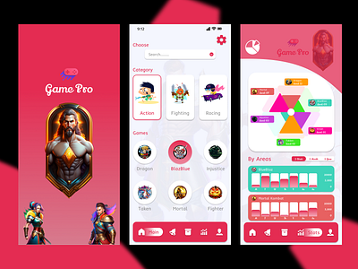 Gaming App Design Concept app branding design figma graphic design icon illustration logo ui vector