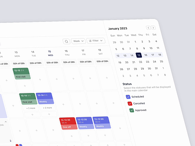 Schedule calendar design planning schedule ui visits web