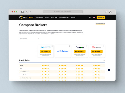 Daily Crypto Compare Tool crypto trading ui uidesign ux webdesign