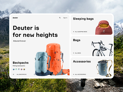 Deuter | Sport packs and bags adaptive backpack bag branding concept design digital ecommerce graphic design interface logo mountain responsive sport typography ui ux web webdesign