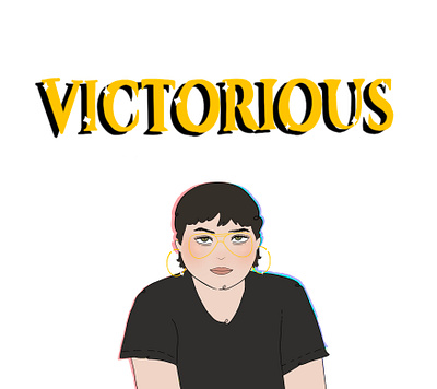 V. Portrait art design girl graphic design green illustration portrait procreate typography victorious