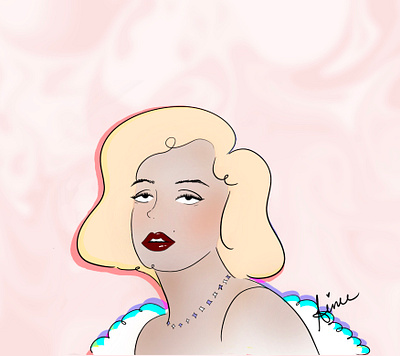 Marilyn Monroe art color design drawing girl graphic design illustration marilyn monroe portrait woman