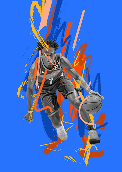 Animated Basketball animated animation basketball character design illustration illustrator motion motion graphics people portrait portrait illustration procreate