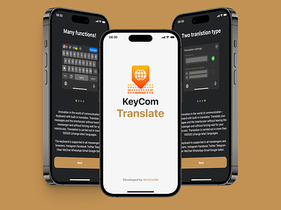 KeyCom Translate Keyboard Application android app design etnocode ios ios developed keyboard mobile app mobile application onboarding translate ui ui design uikit ux
