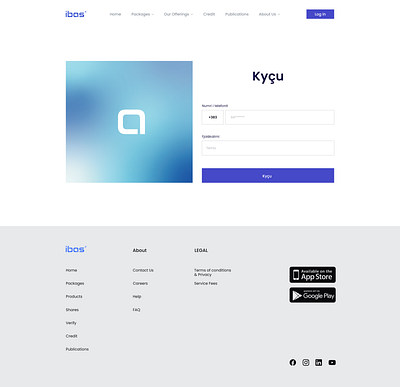 Log in blue branding design fintech graphic design kosova kosovo log in login logo ui ux vector