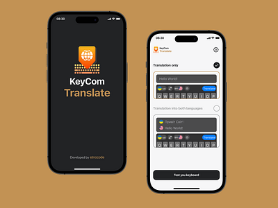 KeyCom Translate Keyboard iOS Design app banner branding design etnocode ios keyboard keyboard mobile logo mobile app mobile application mobile design onboarding translator ui ux