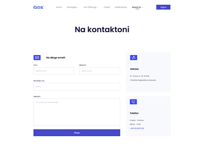 Contact us bank blue contact contact us fintech graphic design high quality kosova kosovo modern simple ui white