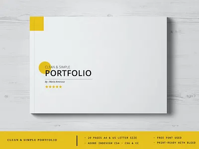 Clean & Simple Portfolio a4 annual annual report annual report brochure annualreport bifold brochure booklet brochure catalog catalogue company profile flyer indesign lookbook pitch pitchdeck portfolio portfolio template proposal trifold