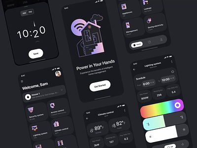 Smart home mobile app interaction animation app app design application best mobile app design illustration interaction ios mobile motion app smarthome top mobile app top ui ui ui design ux