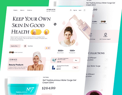 Skin Care Landing Page Design branding design illustration landing page logo typography ui ui design ux website