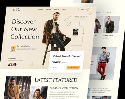 Fashion Landing Page Design branding design illustration landing page logo typography ui ui design ux website