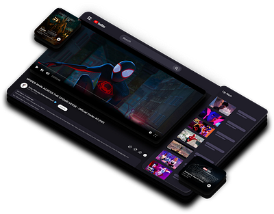 YouTube by DB ✨ 3d across the spiderverse graphic design multiplayer online video player player spiderman spiderverse stream play streaming ui ux youtube