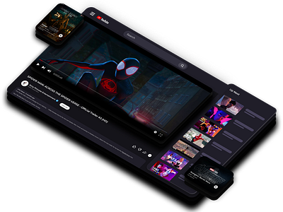 YouTube by DB ✨ 3d across the spiderverse graphic design multiplayer online video player player spiderman spiderverse stream play streaming ui ux youtube