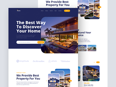 Home Real Estate Landing Page Design branding design illustration typography vector webdesign website