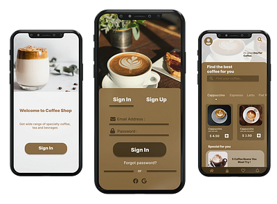 Coffee App coffee design figma design mobile ui ux