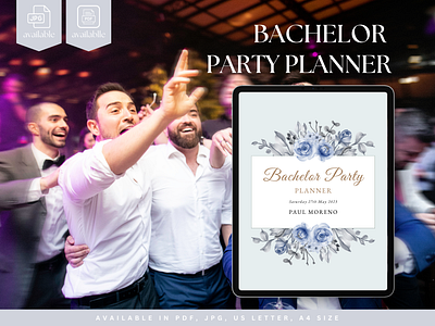 Bachelor Party Planner in Blue Rose Theme bachelore party planner dgital planner wedding wedding planner