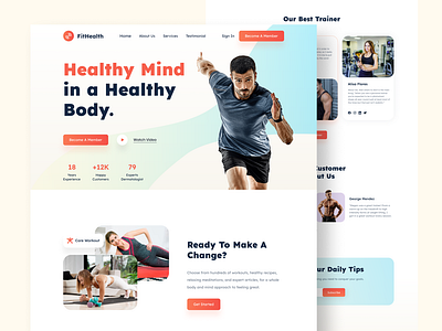 Fitness Website Concept branding design graphic design illustration logo typography ui vector webdesign website