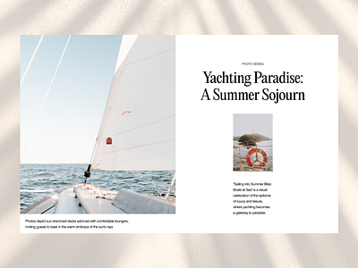 Photographer's Portfolio aesthetics boat branding conceptual cyprus hotel minimalistic ocean photo photographer portfolio sea summer ui ux web website white yacht