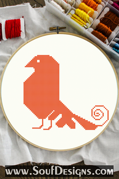 Simple Bird Embroidery Cross Stitch Pattern embroidery