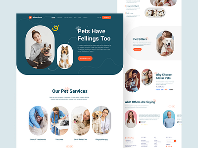 Allstar Pets - Pet Care Website Concept branding design graphic design illustration logo typography ui vector webdesign website