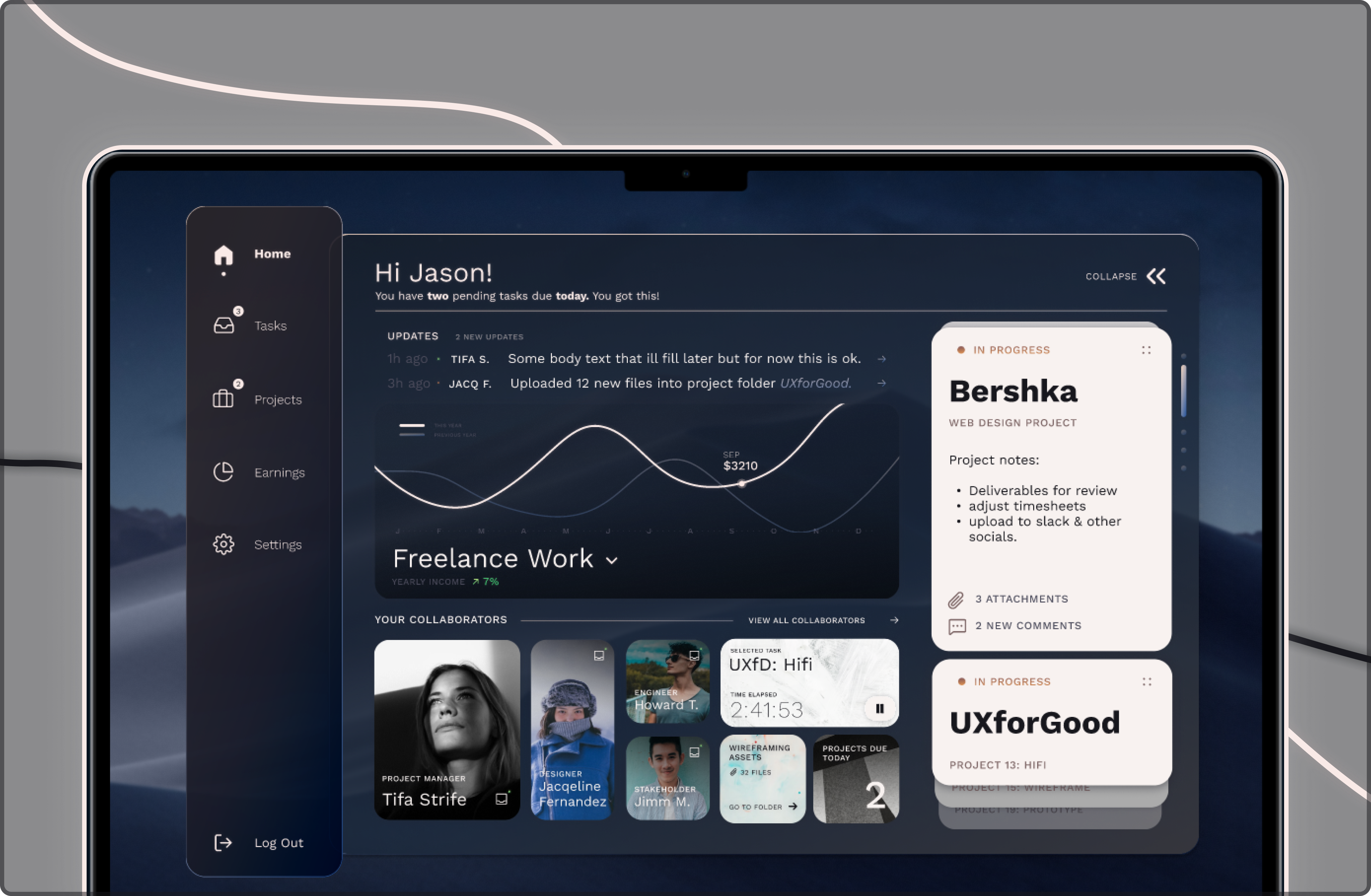 Produktif: Dashboard UI app branding design graphic design illustration illustration art logo mobile ui vector