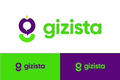 Gizista Logo Design-Modern Style and Simple Logo app branding company logo design graphic design green healty icon illustration logo logogram logotype modern logo modrn style motion graphics purple simple simple logo typography ui