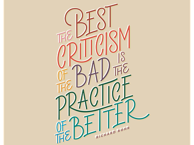 Practice of the Better graphic design lettering quote typography vector