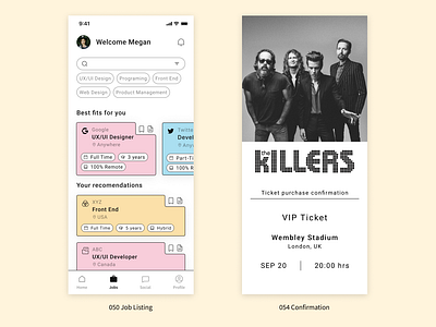 100 Day UI Challenge - Day 50 and 54 confirmation design joblisting mobile ui uichallenge