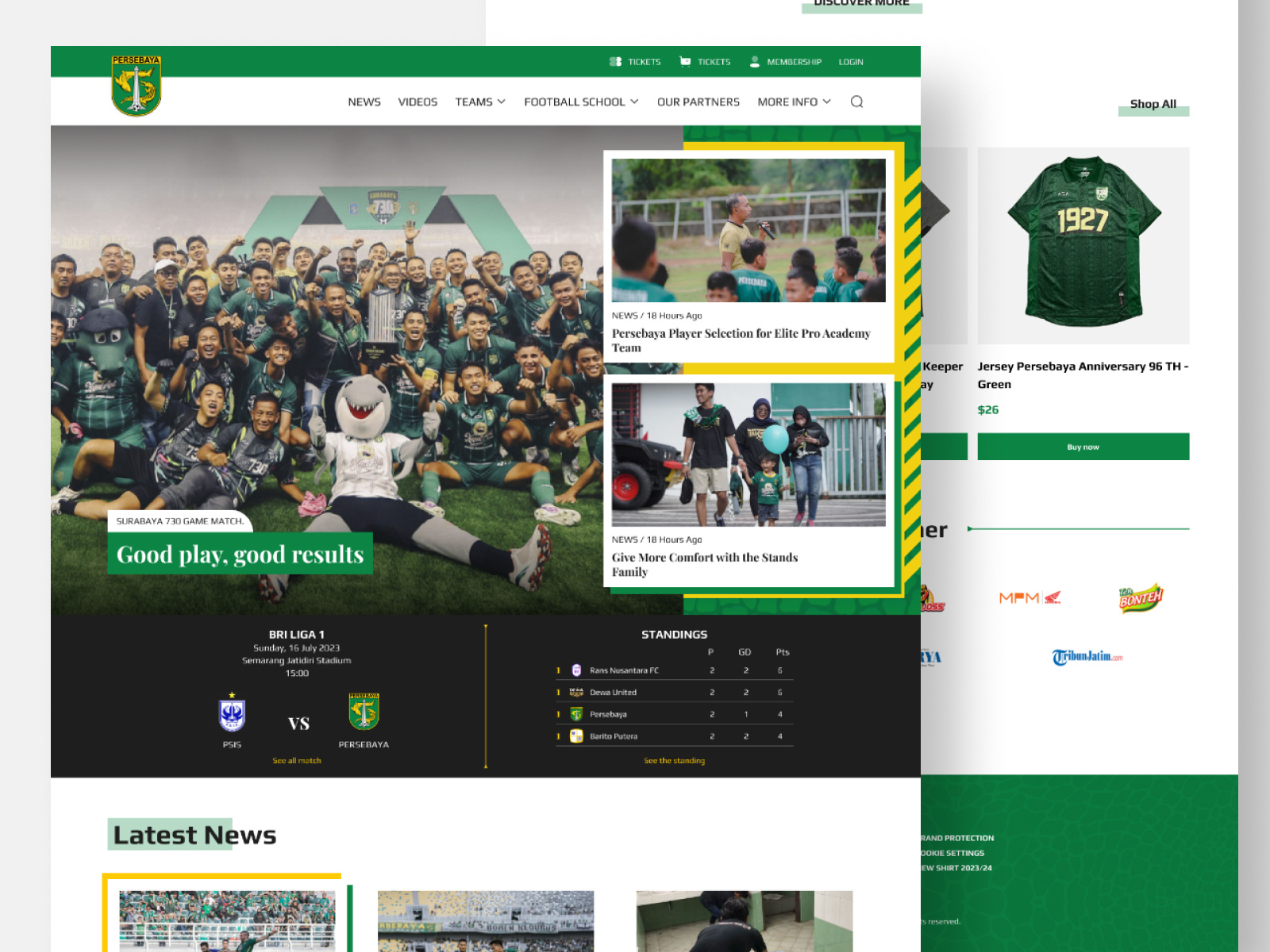 Professional football team website - Landing Page by Syarif Hidayatulloh on  Dribbble