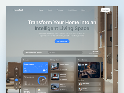 Hometech - Above the Fold above the fold apple ar home house landing page smart smarthome smarthouse ui ui design uiux ux ux design vision os vision pro vr web design website website design