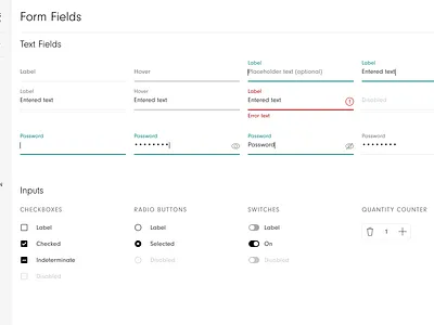 Connect Style Guide design field form guide guidelines library style ui