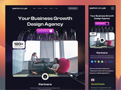 Digital Agency Landing Page agency branding company corporate creative digital agency earthy color graphic design portfolio startup ui ux website