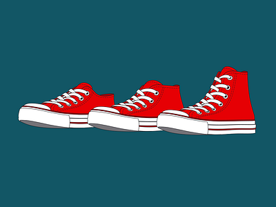 Red Keds converse graphic design illustration keds red red keds shoe shoes sneakers vector