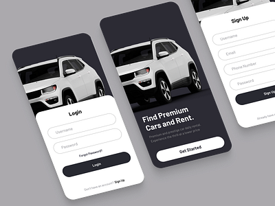 Rental App for Cars app branding design graphic design typography ui ux