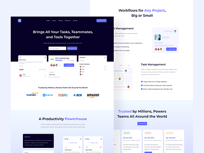 Management Task Landing Page design management ui uidesign website website design