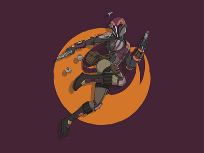 Sabine Wren - Mandalorian Warrior character art illustration illustrator mandalorian procreate rebels star wars vector