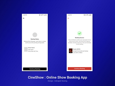 Cineshow : Online Movie Ticket Booking App Booking Conform UI S branding graphic design ui