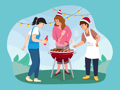 Barbeque design flat illustration graphic design illustration vector