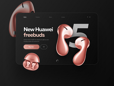 Headphones Huawei app branding design graphic design illustration logo typography ui ux vector