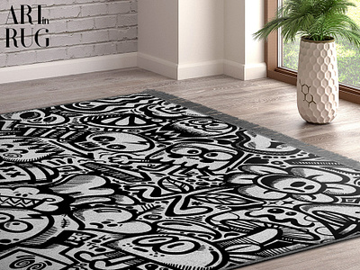 Art In Rug art art on rug character design characters cute design doodles furnishings home illustration rug wotto