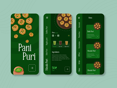 Panipuri Fiesta: A Flavorful UI App Design! design figma golgappa google panipuri ui user interface