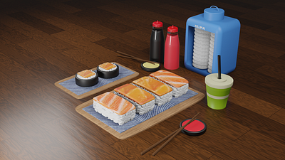 Sushi Time! 3d 3dblender blender illustration sushi