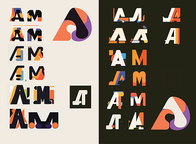 Logotype practice for A.M. Overtone a.m. branding design illustration logo logomark logotype sketches type