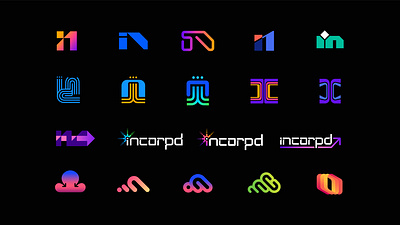 Logo Exploration for incorpd adobe adobe illustrator brand branding logo logo design minimal